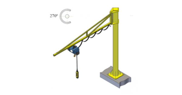 80Kgs SWL Free Standing Jib Crane - Over Braced